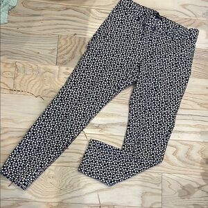 Navy blue and White floral Patterned Pants gap size 4